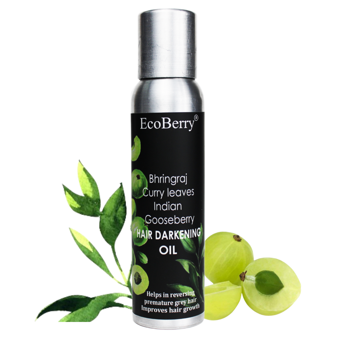 Bhringraj Curry Leaves Indian Gooseberry Hair Darkening Oil – EcoBerry