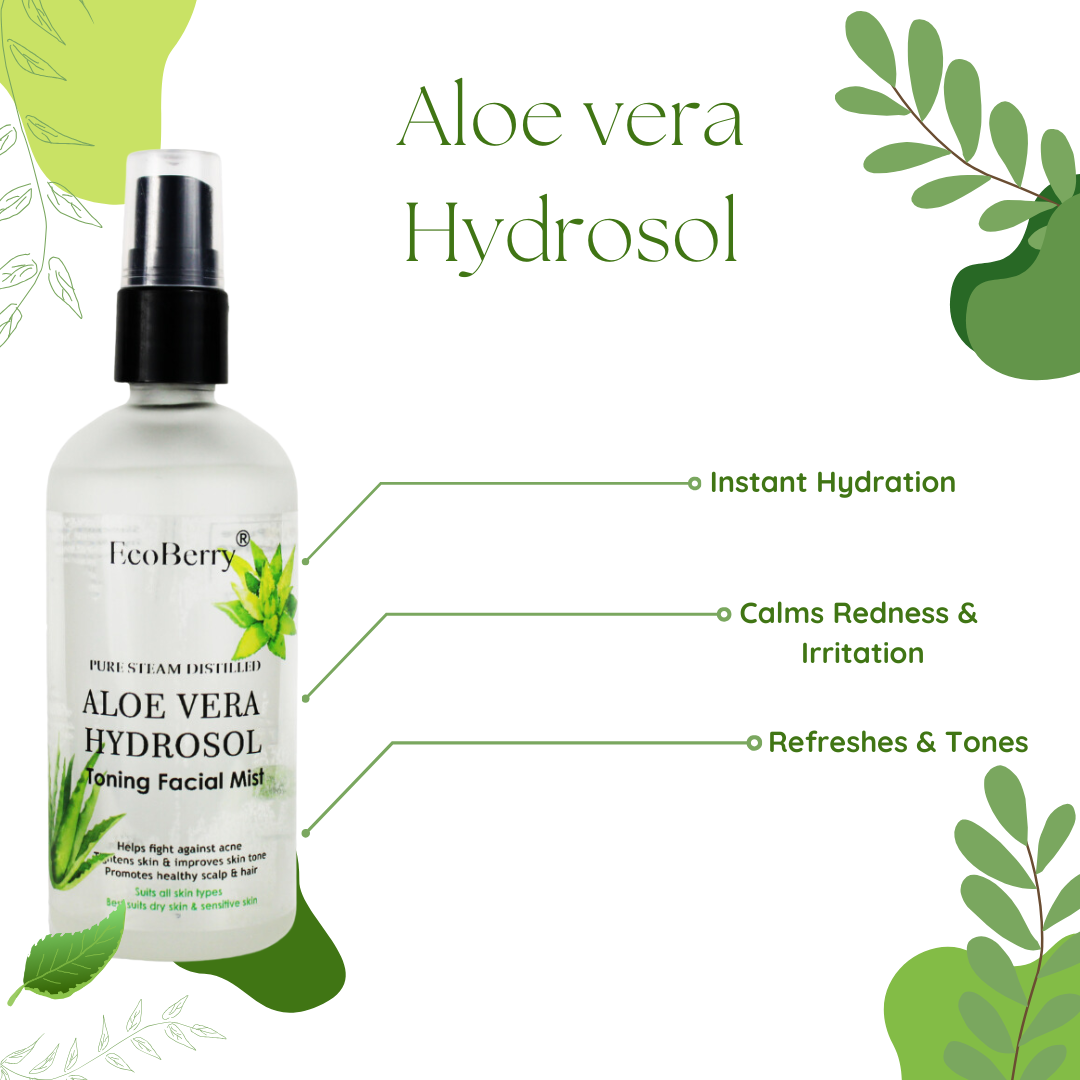 Steam Distilled Aloe vera Hydrosol Toning Mist