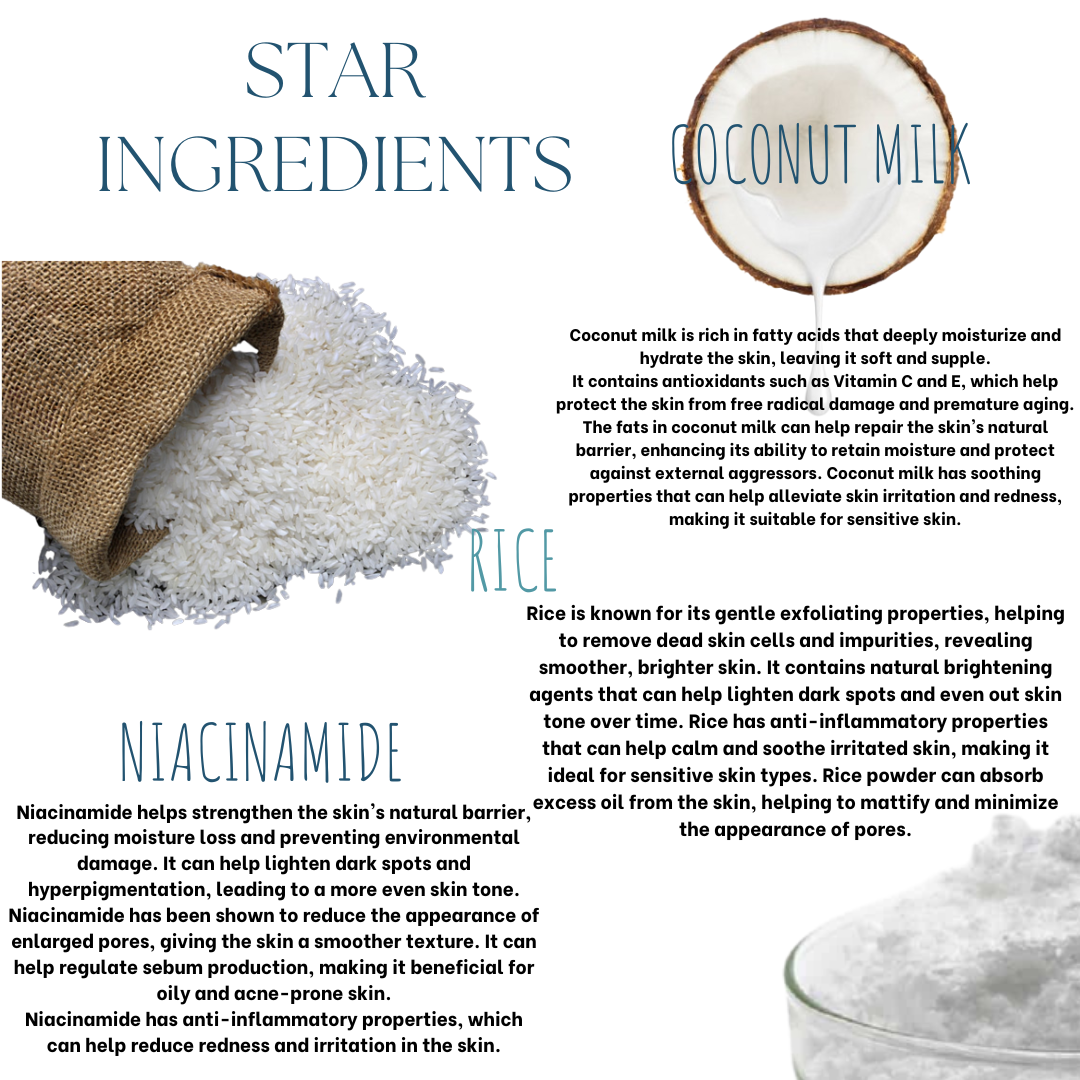 Rice Coconut Milk Face Wash Powder