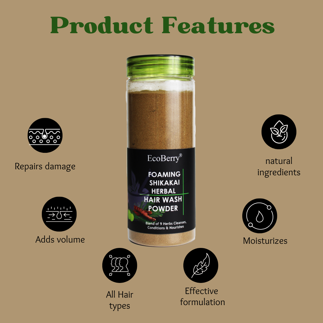 Foaming Shikakai Herbal Hair Wash Powder